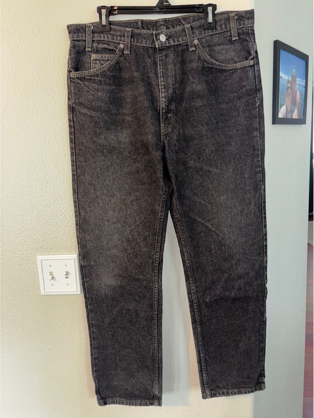 Vintage 1991 Levi’s 505 Black Acid Wash Jeans USA Cotton Fits 36x29